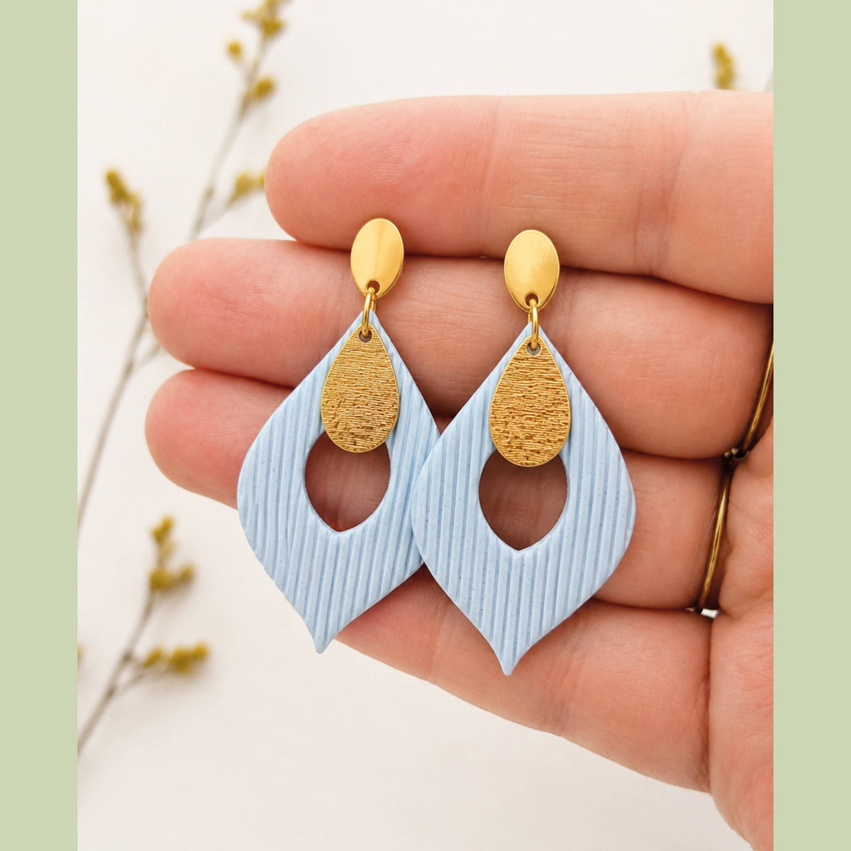 Blue Skies Polymer Clay Earrings