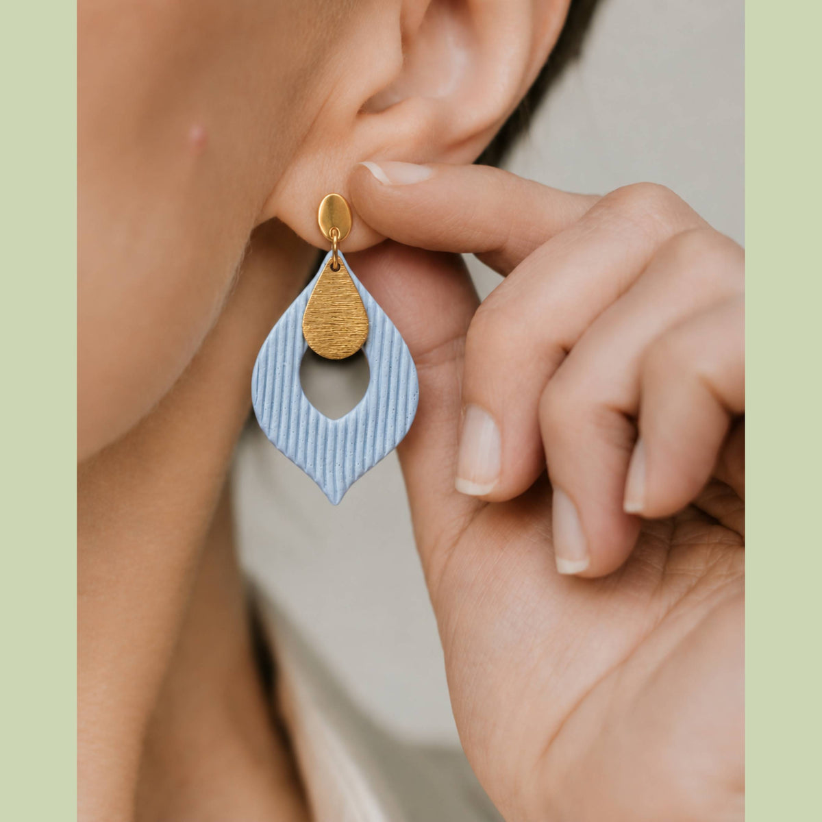 Blue Skies Polymer Clay Earrings
