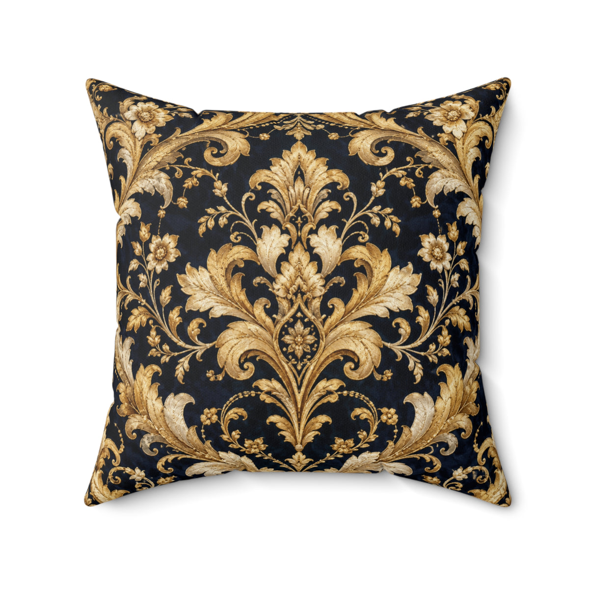 Divine Night Gilded Damask Pillow