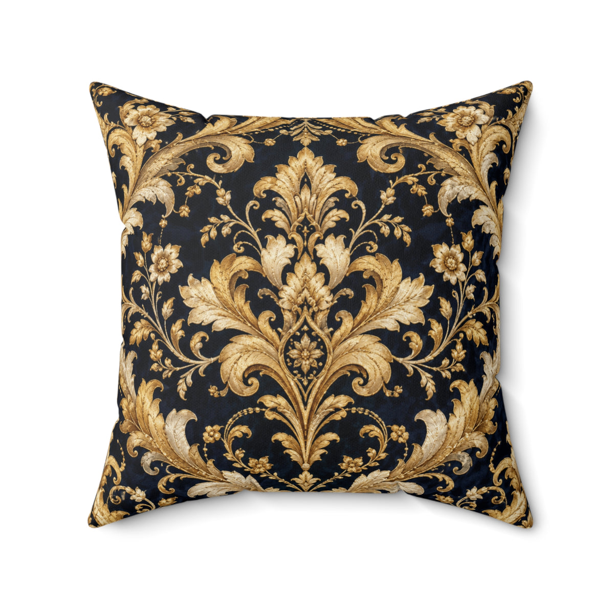Divine Night Gilded Damask Pillow