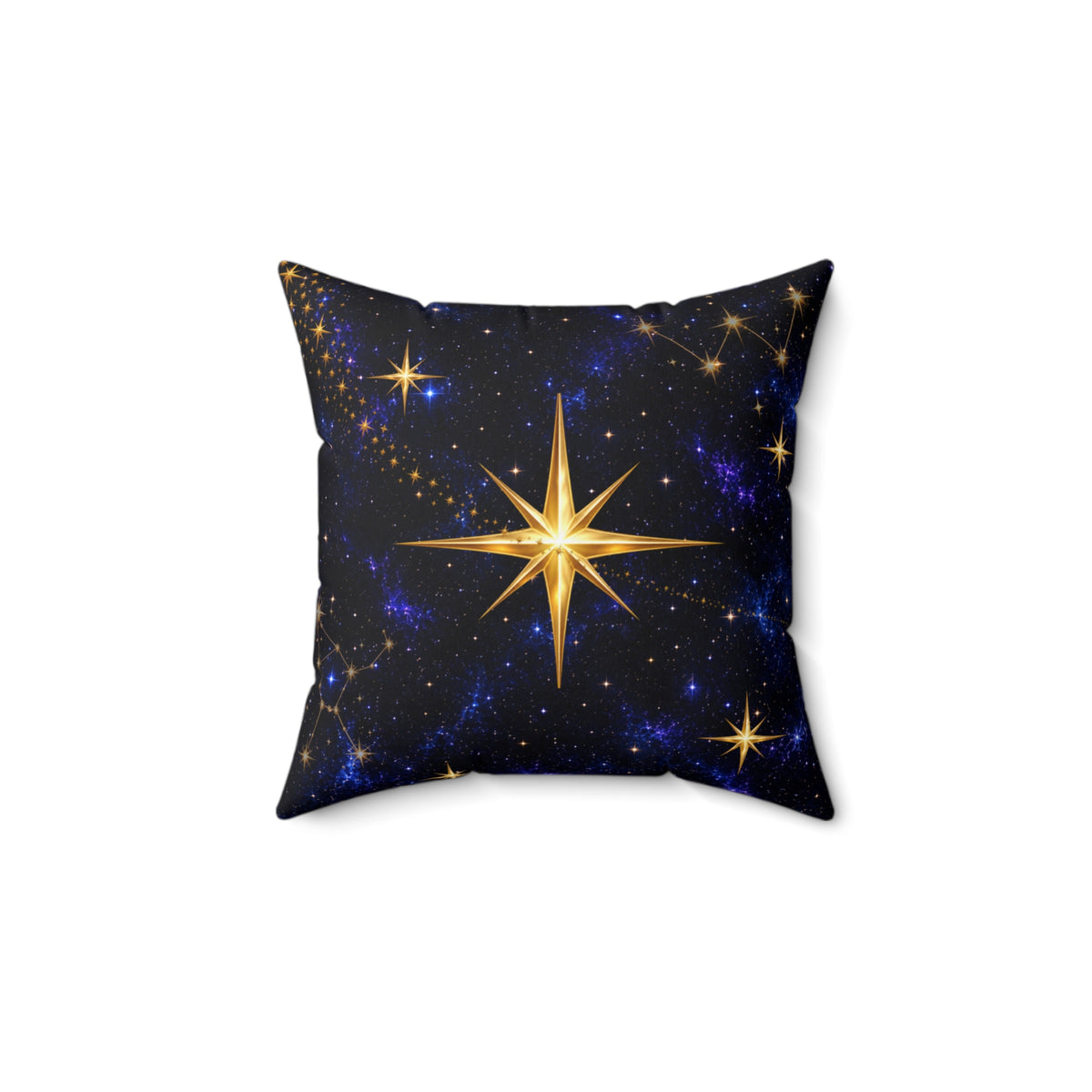 NYX Celestial Star Accent Pillow – Midnight Galaxy & Gold Throw Pillow