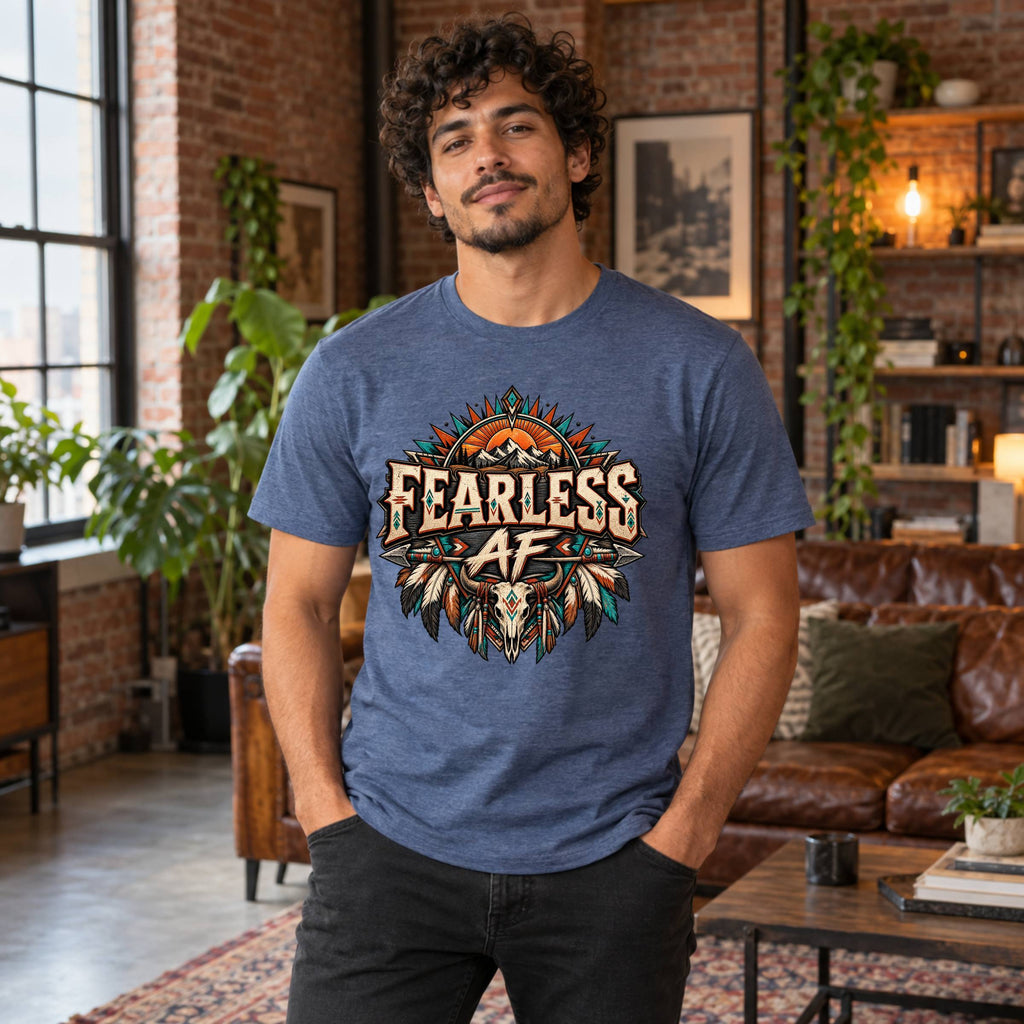 Fearless AF Graphic T-Shirt — Bold Western Skull Design