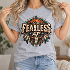 Fearless AF Graphic T-Shirt — Bold Western Skull Design