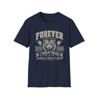 Navy Blue t-shirt with graphic design and text on a white background That says "Forever Tiger Pride"