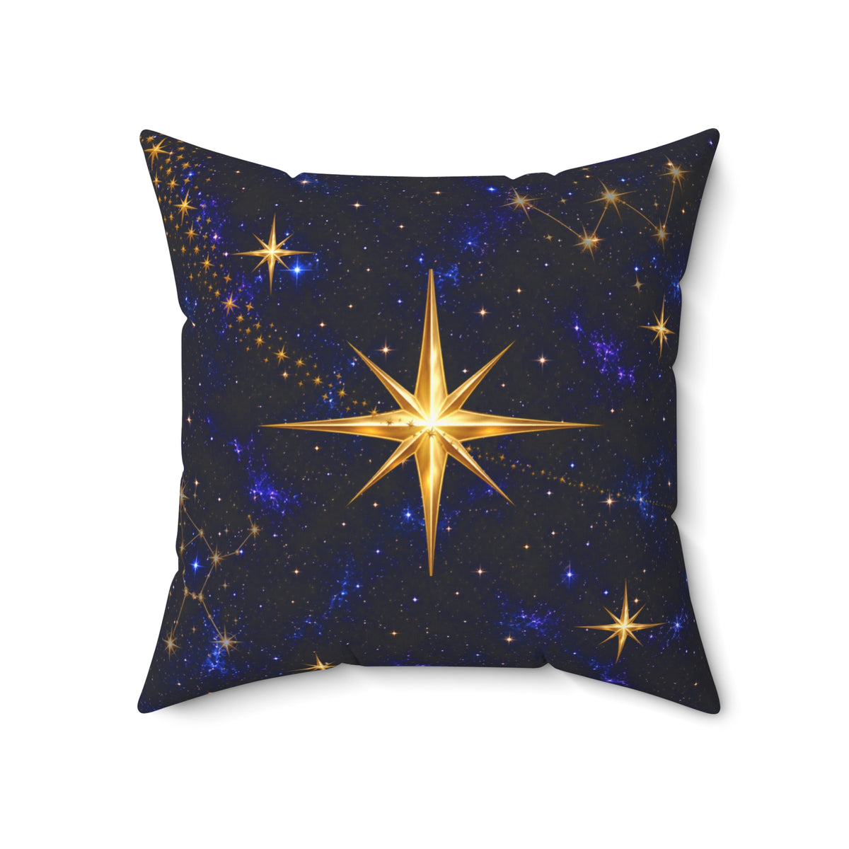NYX Celestial Star Accent Pillow – Midnight Galaxy & Gold Throw Pillow