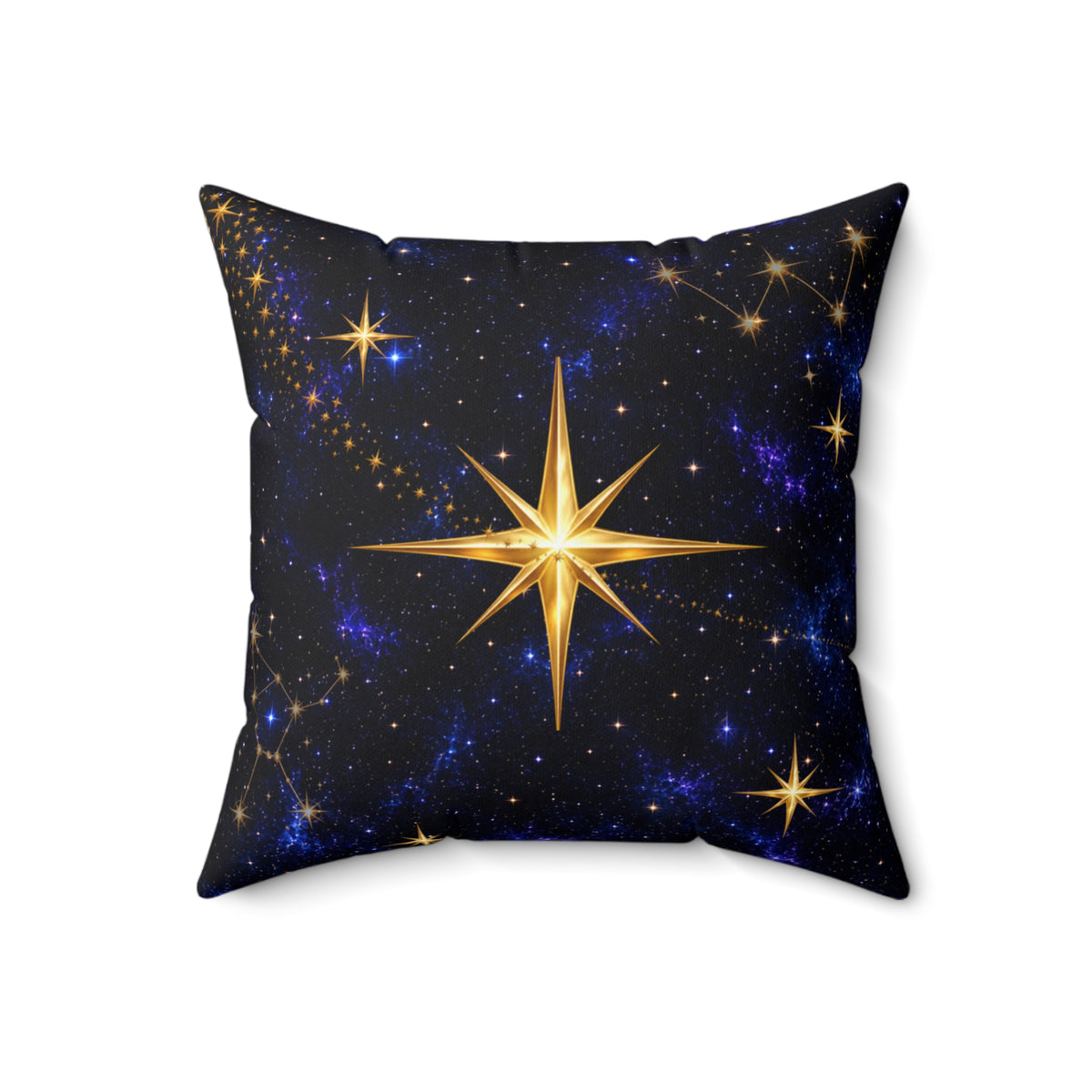 NYX Celestial Star Accent Pillow – Midnight Galaxy & Gold Throw Pillow