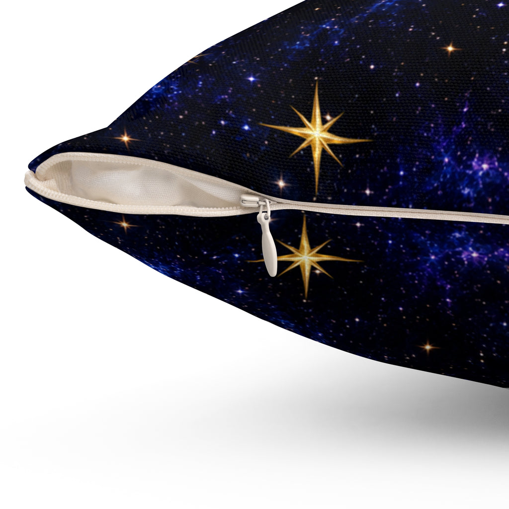 NYX Celestial Star Accent Pillow – Midnight Galaxy & Gold Throw Pillow