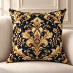 Divine Night Gilded Damask Pillow