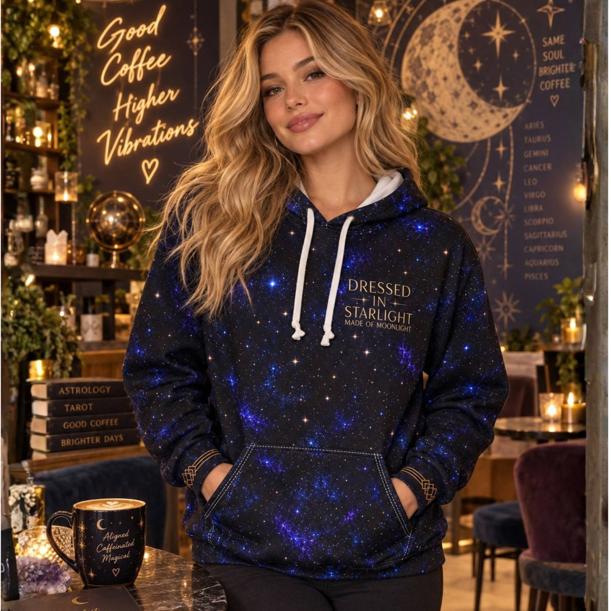 NYX Celestial AOP Hoodie – Midnight Galaxy Goddess Streetwear
