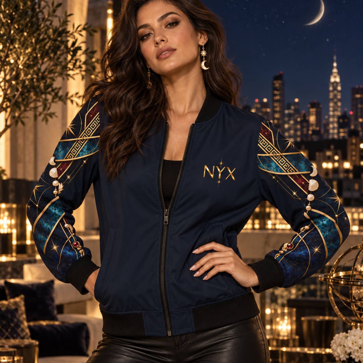 NYX Celestial Bomber Jacket – A Divine Night Luxury Streetwear