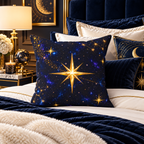 NYX Celestial Star Accent Pillow – Midnight Galaxy & Gold Throw Pillow