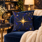 NYX Celestial Star Accent Pillow – Midnight Galaxy & Gold Throw Pillow