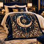 NYX Celestial Plush Blanket – Luxury Moon, Stars & Gold Throw